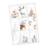 9Pcs Christmas Window Cling Stickers Christmas Decorations for Bedroom Walls Style A