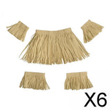 Maxbell 6x5 Pieces Hawaii Grass Skirt Hawaii Skirt Fancy Dress Costume for Party Raffia paper