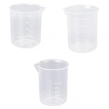 Maxbell 50+250+500ml Transparent Plastic Laboratory Measuring Graduated Beaker