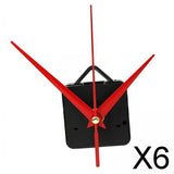 Maxbell 6xLong-Hands Quartz Wall Clock Spindle Movement Mechanism Repair Tools Red
