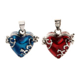 Maxbell 2 Pieces Blue Red Enamel Love Heart Cremation Keepsake Urn Memorial Pendant