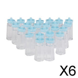 Maxbell 6xPlastic Mini Baby Milk BottlesBaby Shower Favors 24PCS Blue