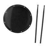 Maxbell 12inch Practice Drum Pad Portable Drumsticks Included for Gifts Home Student Black