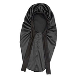 Maxbell Satin Bonnet Elastic Bath Hat Women Hair Bonnet for Makeup Bath Washing Face Black