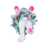 Maxbell Rabbit Garland Garden Farmhouse Indoor Outdoor Easter Door Wreath with Bunny Style C