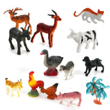 15 Plastic Farm Yard Figure Pig Cow Animals Figures & Coconut Tree Kids Toys