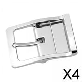 Maxbell 4xAlloy Belt Buckle Single Prong Belt Accessories High Quality Pin Belt Buckle Silver