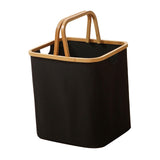 Maxbell Folding Storage Basket Trendy Container Laundry Basket for Dorm Nursery Home Black
