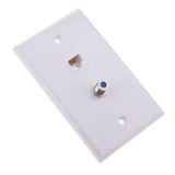 Maxbell 7xCoaxial F Connector Ethernet Network  Jack Wall Plate Socket