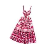 Maxbell Women Dress Gift Lady Beach Vacation Dress for Shopping Street Beach S Rose Red