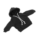 Maxbell 1/12 Scale Miniature Male Doll Clothes for 6inch Figures Black Hoodies Top