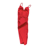 Maxbell 1/6 Scale Female Clothes Doll Outfit Costume Sleeveless Club Night Out Dress Dark Red