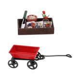 Maxbell 1/12 Dollhouse Miniature Horticulture Gardening Box Kit And Metal Cart Model