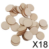 Maxbell 18xUnfinished wood circles Round Shape Pieces For Scrapbooking 50pcs 30mm