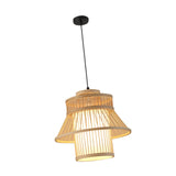 Maxbell Bamboo Woven Pendant Lamp Rustic Weave Ceiling Light for Kitchen Porch Hotel Style E