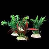 Maxbell 18cm Plastic Aquarium Plants Ornament for Fish Tank - Fuschia+3Pcs Plastic Aquarium Plants Ornament for Fish Tank+3 PCS Simulation Aquatic Plastic Plants Aquarium Ornament Decorations -Purple