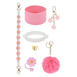 Cup Accessory Set Cute Keychain Charms for Outdoor Activities Travel Handbag Pink