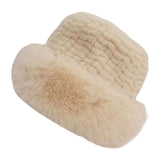 Maxbell Bucket Hat Trendy Soft Warm Hat for Climbing Trekking Valentines Gift Beige