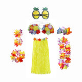 Maxbell 2xhawaiian Skirt Costume Set Fancy Dress Luau National Dress Cosplay 80cm Yellow