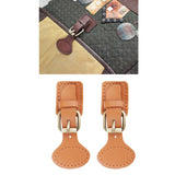 2 Sets Sew on Leather Snap Buckles Sewing Fasteners DIY Bag Making Brown