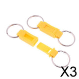 Maxbell 3x2 Pieces Breakaway Key Ring Separate House Car Keys Quick Release Keychain Yellow