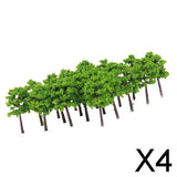 Maxbell 4xPlastic Model Trees Train Railroad Scenery 1:250 40pcs Green