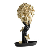 Maxbell Creative Face Thinker Statue Mask Sculpture Crafts Statue Figurine  Black