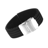 Maxbell Waterproof High Quality Elegant Graceful Silicone Replacement Watch Strap Band Black 20mm