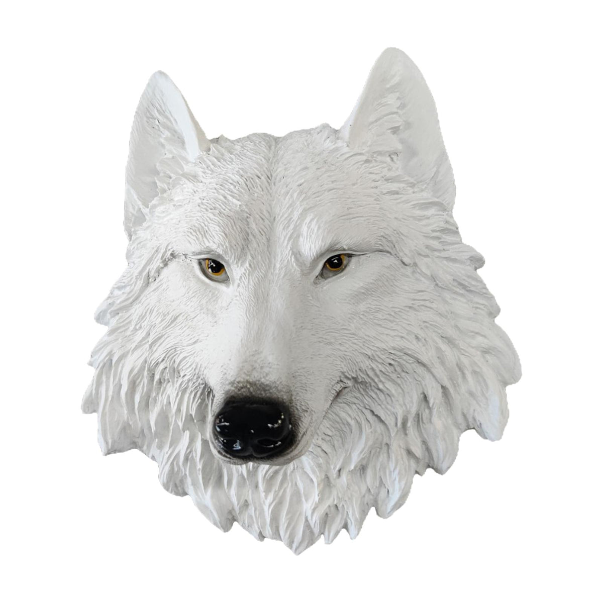 Maxbell Maxbell Animal Head Statue Wall Mount Sculpture Art Crafts for Home White Wolf