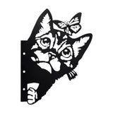 Maxbell 2D Peeping Metal Art Artwork Decorative Garden Decor for Patio Entryway Lawn Cat