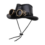 Maxbell Steampunk Top Hat with Goggles Headgear for Prom Stage Performance Role Play Black