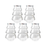 5 Pieces Christmas Tree Candy Jar Cookie Jar for Xmas Festival Party Kitchen Silver Lid