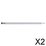 Maxbell 2x2-in-1 Retro Design Touch Screen Stylus for iPhone Samsung Tablets PC silver