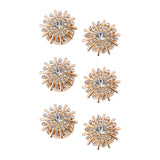 Maxbell 6 Pieces Cufflink Trendy Rhinestone Button Covers for Party Business Wedding Style B