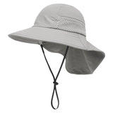 Maxbell Wide Brim Bucket Hat for Kids Breathable Sun Hat for Outdoor Garden Climbing Gray