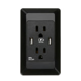 Maxbell Maxbell US Plug Dual USB Port Wall Socket Charger AC Power Outlet Plate Panel -Black