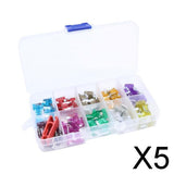 Maxbell 5x100PCS Car Motorcycle Blade Fuse Set 3A 5A 7.5A 10A 15A 20A 25A 30A 35A 40A
