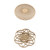 Maxbell 2pcs Flower of Life Sacred Geometry Wall Art Sculpture Grid Hanging