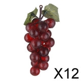Maxbell 12xArtificial Faux Fake Lifelike Plastic Fruit Grape Apple Lemon Sketch Prop a