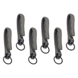 Maxbell 5x6Pcs Japanese Fish Hook Keychain Belt Clip Purse Wallet Holder Key black