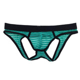 Maxbell Sexy Mens Low Rise Bulge Pouch Briefs Hip Hollow Out Mini Underwear Green XL - Aladdin Shoppers