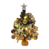 Mini Christmas Tree with Lights and Hanging Ornaments for Office Indoor Gift 60cm