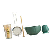 Maxbell 5x Matcha Set Bamboo Spoon Sifter Handcrafted Portable Japanese Matcha Whisk Green