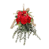 Maxbell Floral Swag Indoor Chrysanthemum Eucalyptus Wreath for Apartment Gift Window Red