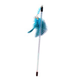 Maxbell Cat Feather Toy Portable Training Toy Cat Teaser Stick for Kitty Cats Indoor Blue