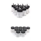 Maxbell 20pcs Mixed 22cc Glass Airbrush Bottle Pigment Jars Siphon Suction Feed Lid