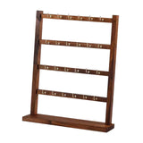 Jewelry Display Stand Wooden Hair Ties Storage Rack for Shows Retail Counter 4 Layers 24 Hooks