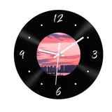 Maxbell Wall Clock 30cm Easy to Read Minimalism Silent for Restaurant Office Bar Sunset Picture