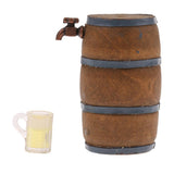 Maxbell 1:12 Dollhouse Beer Mug +Dollhouse Miniature Beer Barrel Beer Mug
