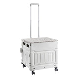 Maxbell Folding Shopping Cart Handcart Shopping Trolley Box for Office Travel Moving Grey